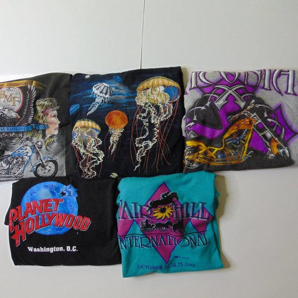 Vintage Mystery Box 90s FIVE Graphic Shirts Tees - Picture 2 of 8